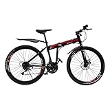 Kaichenyt Mountainbike, 26 Zoll Klappbar Fahrrad Federgabel 21 Gang Schaltung für Erwachsene Männer und Frauen Klappbares Bicycle für Berg und Stadt Andere Fahrten