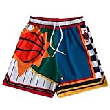 TPAZGHE Mens Sports Short Quick Dry Polyester Vintage Basketball Shorts with Pocket(Designs 001,Medium)