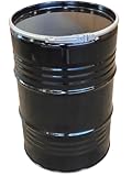 Metallfass 210 Liter Blechfass Fass Ölfass Tonne mit Spannring und Deckel Schwarz NEU