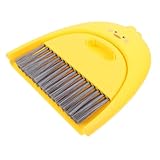 DECORNIJIA Mini Kehrschaufel und Handfeger Set aus Robustem Material Kleines Reinigungsset für Tastatur Kamera und Digitale Geräte Praktische Besengarnitur für Haushalt und Büro Gelb