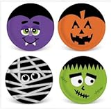 Whaline 40 Stück Halloween Pappteller 4 Design Kürbis Frankenstein Fledermaus Einwegteller buntes rundes Geschirr für Halloween Party Urlaub Abendessen Geschirr Dekoration Supplies, 22,9 cm