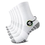 TUUHAW Socken Herren 43-46 Baumwolle Tennissocken Weiß Sportsocken Wintersocken Freizeitsocken Laufsocken Wandersocken Baumwollsocken 6 Paar