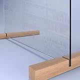 SARAR Spuckschutz aus 8mm echtes SICHERHEITSGLAS - (B) 50 cm x (H) 40 cm Made in Germany - Antibakteriell Hustenschutz Thekenaufsatz Niesschutz Spritzschutz Virenschutz ESG F1