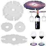 Delamiya 4 Stück Weinregal Silikonform, Silikonformen Epoxidharz Set Weinglashalter Resin Silikon Form Resin Mold Gießformen DIY Set Glasklar Formen für Tablett Heimdekorationen Verwendet Werden