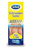 Scholl Schrundensalbe Active Repair K+ Fußcreme, 25 ml, für Trockene, Rissige Fersen, Regeneriert Geschädigte Haut, Intensivpflege mit 25% Urea & Keratin, Parfümfrei, Fußpflege für Schöne Füße