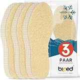 biped 3 Paar Set Lammwoll-Sohlen - mit Natur Latex Unterseite z2389, 41, Beige