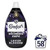 Comfort Lavish Blossom Ultra-konzentrierte Weichspüler-Flasche aus 100% recyceltem Kunststoff* für kompletten Schutz der Kleidung, 870 ml (58 Waschgänge)