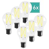 Oktaplex 6er Set E27 Glühbirne LED warmweiß 2700K Glühlampe 806lm 3,8W Leuchtmittel (entspricht 60W) - Effizienzklasse A