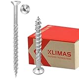 KLIMAS Holzschrauben Torx Spanplattenschrauben Weiß - Senkkopfschrauben - Terrasenschrauben - Universalschrauben - Dachkonstruktion Schrauben Set - 5,0 x 80 (200 Stück)