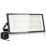 papasbox 100W LED Strahler Flutlichter Außen | Scheinwerfer Außenstrahler 6500K Kaltweiß IP66 Wasserdicht | LED Fluter für Garten Garage Sportplatz