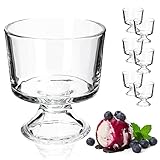 KADAX Eisbecher, 280 Milliliter Dessertschale aus hochqualitativem Glass, 10.6x9.4cm Eisgläser, Spülmaschinenfeste Fruchtgeleeschalen, Dessert Tassen für Eiscreme (280 ml, 6 Stück Set)