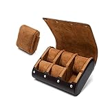 Sorrowso Exquisiter Schmuck Display Halter Reiseetuis Großes Fassungsvermögen 6-Bit Uhren Organizer Herren Geschenk Uhren Aufbewahrungsbox Uhrenrolle Kleine Uhrenbox Organizer Für Herren