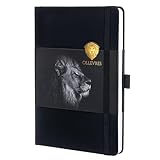OLLEVRES Notizbuch A5 Punktiert - Premium Papier 120g/m² - Hardcover, 180° Flachöffnung - Tagebuch inklusive Lesezeichen, Stifthalter & Verschlussband - Journal Buch, Bullet Journal, Haushaltsbuch