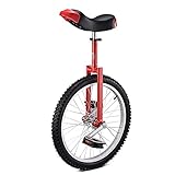 WAHHWF Einrad 16/18/20 Zoll Einräder für Erwachsene/Kinder, Einrad Balance-Übungs-Spaßfahrrad Fitness-Scooter Zirkus, Verstellbarer Sitz, Lasten 150kg (Color : Red, Size : 18 inch)