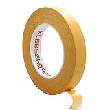 KLEBESHOP24 KLEBEBAND DOPPELSEITIG | Handreißbar | Breite wählbar | 10/50 m | Stark klebend | Universalklebeband | Doppelklebeband für Papier, Metall, Kunststoff, Pappe, Holz etc. / 15 mm x 50 m