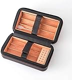 Humidore, Zigarrenkiste Humidor Zigarren Mit Befeuchtetem, Mit Zedernholz Ausgekleidetem Leder Tragbare Reisebox Zigarettenschachtel