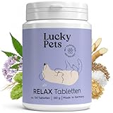 Lucky Pets NEU Beruhigungstabletten für Hunde 150 Stück – Mit L-Tryptophan, Baldrian und Hanfsaat – Bei Angst, Stress, Reisen und Silvester – Beruhigungsmittel für Hunde – Made in Germany