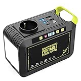 MARBERO 88Wh tragbare Powerstation Solargenerator Akku mit 230V AC Steckdose 120W Mobile Stromspeicher mit LED Taschenlampe für Camping, Reisen, Wohnmobil, Zuhause, Outdoor, Notfälle, Off-Grid