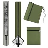 HOTUT Schutzhülle für Wäschespinne,420D Oxfordgewebe Wäschespinnenschutz mit Reißverschluss & Kordelzug,Wetterfest & UV-beständig,Schutzhuelle für Gartentrockner und Wäscheständer, Armeegrün