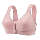 Damen Große Größen Sport BH Vorderverschluss Komfort Gepolstert Bra Ohne Bügel Starker Halt Vollschalen BH Push Up BH V Ausschnitt Weicher Bustier Klassische Bustier BH Modern Bralette (A, 36)