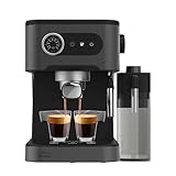 Cecotec Espressomaschine für Espresso und Cappuccino Power Espresso 20 Pro Latte, 20 Bar, Dampfdüse, Display mit Tasten, 1,5L Wassertank, 550ml Milchtank