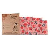 Uclac Wiederverwendbares Frischhaltetuch, Bio-Aufbewahrung, natürliches Bienenwachs, umweltfreundlich, Küchenverpackungspapier, 3 Stück