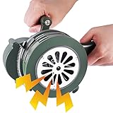 Saladulce Handkurbel Sirene Horn Manuell Betrieben Metall Alarm Handheld Air Raid Sirene Tragbare Laute Manuelle Sirene Notsicherheit (Grün)