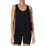 Amazon Essentials Damen Active Soft Cotton Leichtes Yoga-Workout-Tanktop mit Weitem Armausschnitt und Racerback, Relaxed Fit, Schwarz, XL