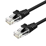 Cat6 Ethernet Kabel 2M, 24AWG CAT 6 UTP Kabel, LAN Kabel mit RJ45 Stecker, High-Speed 10Gbps Internet Netzwerkkabel für Router/Drucker/Laptop/Desktop/Modem/Switch/Smart-TV/TV-Box und mehr-Schwarz