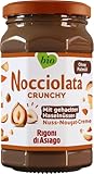 Rigoni di Asiago Nocciolata - Crunchy, 1x 250g, Haselnusscreme ohne Palmöl, Nuss Nougat Creme ohne Palmöl, Leckerer Brotaufstrich