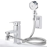 Wasserhähne Duschkopf Set Bad Waschbecken Wasserhahn Handbrause Set mit Brauseschlauch Waschbecken zum Pet Bath Waschen Haare Reinigen(Bedienungsanleitung inbegriffen)