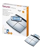 Beurer BF 105 Body Complete Diagnosewaage, Körperfettwaage mit separater Ober- und Unterkörpermessung, mit Handsensoren, Analyse per App, 8 Elektroden