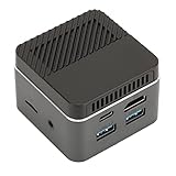 DAUZ Micro PC, Mini PC Ultra HD 4K Auflösung J4125 Quad Core Prozessor 256GB SSD M.2 2242 110-240V für Office (EU-Stecker)