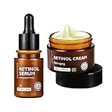 TMTW Retinol Anti-Aging Creme & Serum, Retinol Feuchtigkeitscreme, Anti-Falten-Gesichtsserum Gegen Falten Und Trockenheit (Creme + Serum)