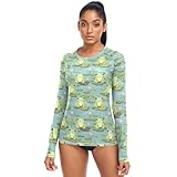 Damen Rashguard UPF 50+ Sonnenshirts für Frauen, Sonnenschutz, Schwimm-Tops für Wandern, Freizeit, Strand, Funny Frogs Lotus-2, Medium