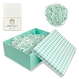 Geschenkbox Mit Deckel, 25x18x8.5cm Geschenkkarton, Luxus Geschenkbox Mädchen, Geschenkbox Mit Schleife Grußkarte Füllmaterial, Schachtel Groß für Geburtstage Hochzeiten Valentinstag (Grün Weiß)