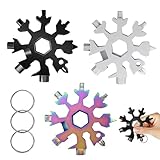 3 Stücke Schneeschlüssel, Schneeflocken schlüssel, 18-in-1 Schneeflocke multi tool, Edelstahl Schneeflocken Multitool für Freien Camping, fahrrad, Flaschenöffner, Adventskalender Geschenke