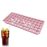 Eiswürfelform aus Silikon, quadratische Eiswürfelform, Eiswürfelform mit Deckelspender, leicht zu lösen, 60 Fächer, wiederverwendbar, platzsparend, stapelbare Formen für Cocktails, Whiskey