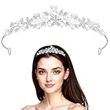 HJZHII Diadem Hochzeit, Tiara Krone Kristall Silber Abschlussball Crown Braut Stirnband Diadem Crown für Hochzeit Abschlussball GeburtstagParty