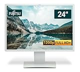 Fujitsu Display B24W-6 LED 24 Zoll Business Computer Monitor, Desktop Gaming Monitor, Full HD+ (VGA - DVI - Lautsprecher - USB-HUB - VESA), PC Bildschirm, marmorgrau (Generalüberholt)