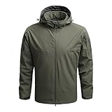 YOSUWOAI Übergangsjacke Herren Wasserdicht Winddichte Softshelljacke Outdoor Sportlich Sportsakko mit Kapuze Leicht Einfarbige Wanderjacke mit Reißverschlüsse Cardigan für Wandern Fahrrad Camping