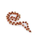 Zap Impex Rudraksha Mala, zertifizierte natürliche kleine Rudraksha-Halskette mit goldener Kappe, Original-Rudraksha-Mala-Zertifikat, 5 mm Rudraksha (Größe: 5 mm, Perlen: 44+1)
