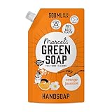 Marcel's Green Soap - Handseife Nachfüllpack Orange & Jasmin - Spender Nachfüllpack - 100 % Umweltfreundlich - 100 % Vegan - 97 % Biologisch abbaubar - 500 ml Handseife