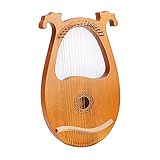 Lyre Harfe instrument Kleine Leierharfe 16 Saiten, Tragbare Leier Harfe im antiken Stil 16 Saite mit Stimmschlüssel, Ausgezeichnete Klangqualität, Tragetasche Für Musikliebhaber Anfänger
