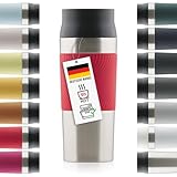 Blumtal Thermobecher 500 ml - Kaffeebecher to go aus Edelstahl - auslaufsicherer Isolierbecher kalt/heiß - Mug mit 360° Trinköffnung - Thermosbecher mit Quick-Press-Verschluss - Thermo Becher - Rot