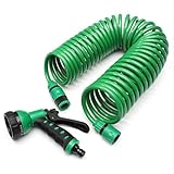 Gartenschlauch, flexibel, gerollt, leicht, spritzfest, 7 Sprühmodi, Anschluss für Campingboot, Rap