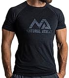 Herren Fitness T-Shirt meliert - Männer Kurzarm Shirt für Gym & Training - Passform Slim-Fit, lang mit Rundhals, Schwarz, XL
