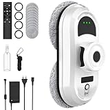 Fensterputzroboter, 5600Pa Fensterreiniger Elektrisch mit 3 Reinigungsmodi, Intelligente Navigation, Kantenerkennung, Fernbedienung, Sicherheitssystem＆10 Reinigungstücher, für Glatte Oberflächen