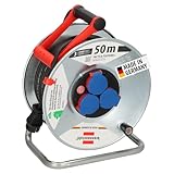 Brennenstuhl Garant S IP44 Kabeltrommel, 50m - Stahlblech (kurzfristiger Einsatz im Außenbereich, Made in Germany) silber