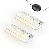 kalb | LED Glaskantenbeleuchtung Ambilux Clip transparent 3000K 5000K 1-10 Sets für Glasböden 4-10mm Fußschalter Glasbodenbeleuchtung erweiterbar um Dimmer/Controller Plug & Play (warmweiß, 2er Set)